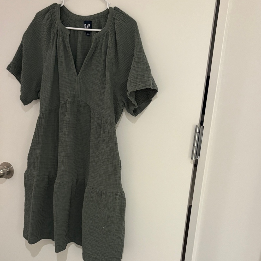 GAP Green Textured Dress